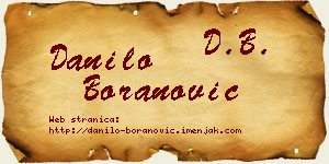 Danilo Boranović vizit kartica